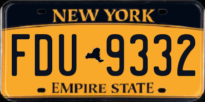 NY license plate FDU9332