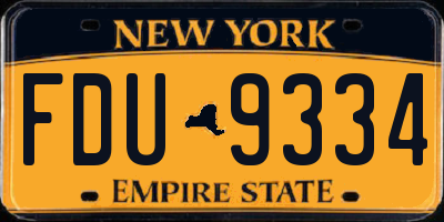 NY license plate FDU9334