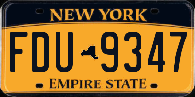 NY license plate FDU9347