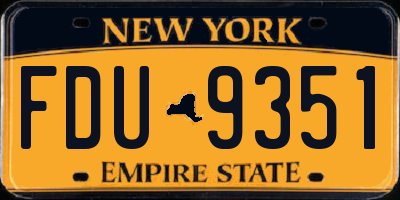 NY license plate FDU9351