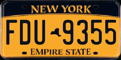 NY license plate FDU9355