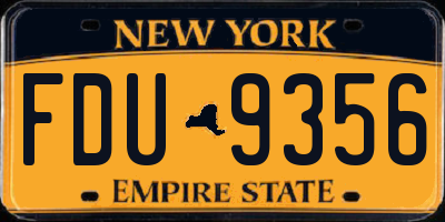 NY license plate FDU9356