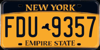 NY license plate FDU9357