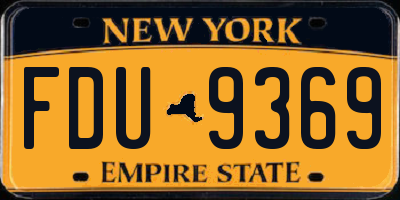 NY license plate FDU9369
