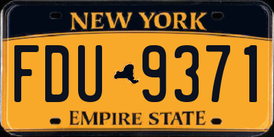 NY license plate FDU9371