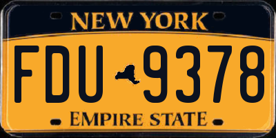 NY license plate FDU9378