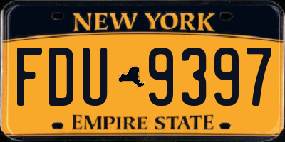 NY license plate FDU9397
