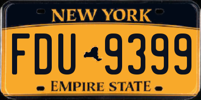 NY license plate FDU9399