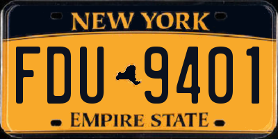 NY license plate FDU9401