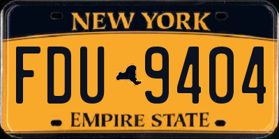 NY license plate FDU9404