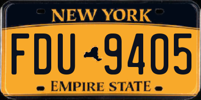 NY license plate FDU9405