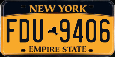 NY license plate FDU9406
