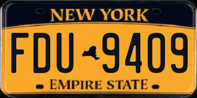 NY license plate FDU9409