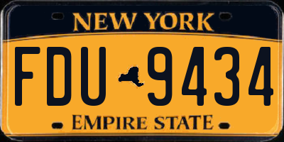 NY license plate FDU9434