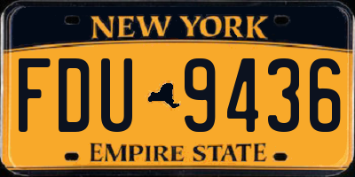 NY license plate FDU9436