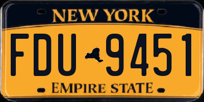 NY license plate FDU9451