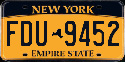 NY license plate FDU9452