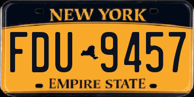 NY license plate FDU9457