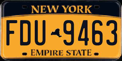 NY license plate FDU9463