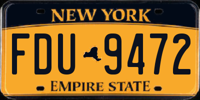 NY license plate FDU9472
