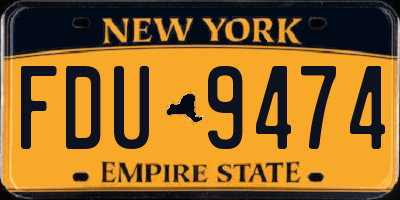 NY license plate FDU9474