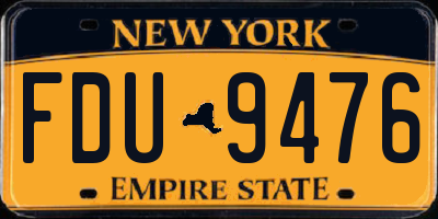 NY license plate FDU9476