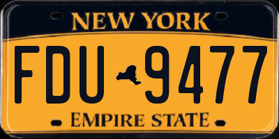NY license plate FDU9477