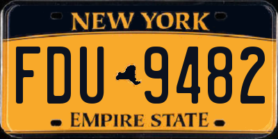 NY license plate FDU9482