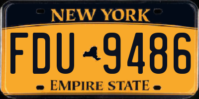 NY license plate FDU9486