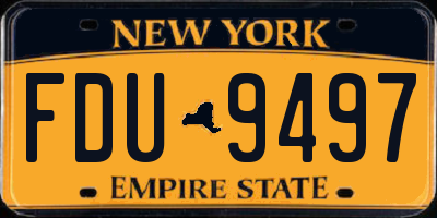 NY license plate FDU9497