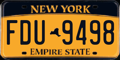 NY license plate FDU9498