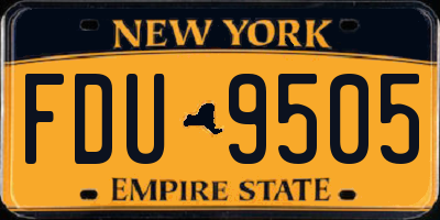 NY license plate FDU9505