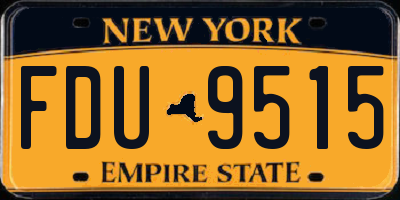 NY license plate FDU9515