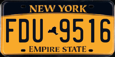 NY license plate FDU9516