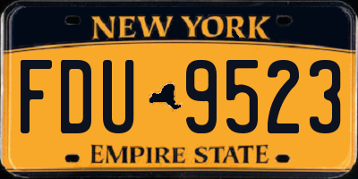 NY license plate FDU9523