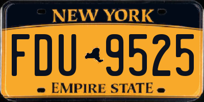NY license plate FDU9525