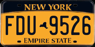 NY license plate FDU9526
