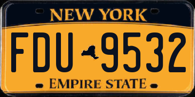NY license plate FDU9532