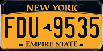 NY license plate FDU9535