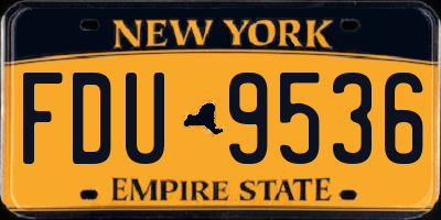 NY license plate FDU9536