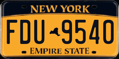 NY license plate FDU9540
