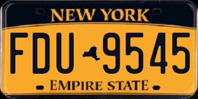 NY license plate FDU9545