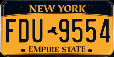 NY license plate FDU9554