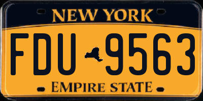 NY license plate FDU9563