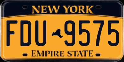NY license plate FDU9575