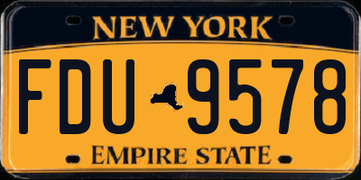 NY license plate FDU9578