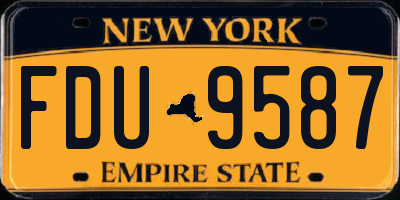 NY license plate FDU9587
