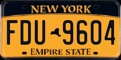 NY license plate FDU9604