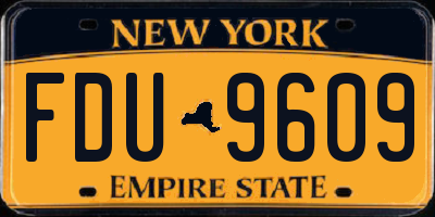 NY license plate FDU9609