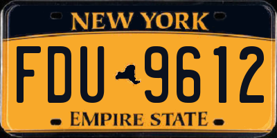 NY license plate FDU9612